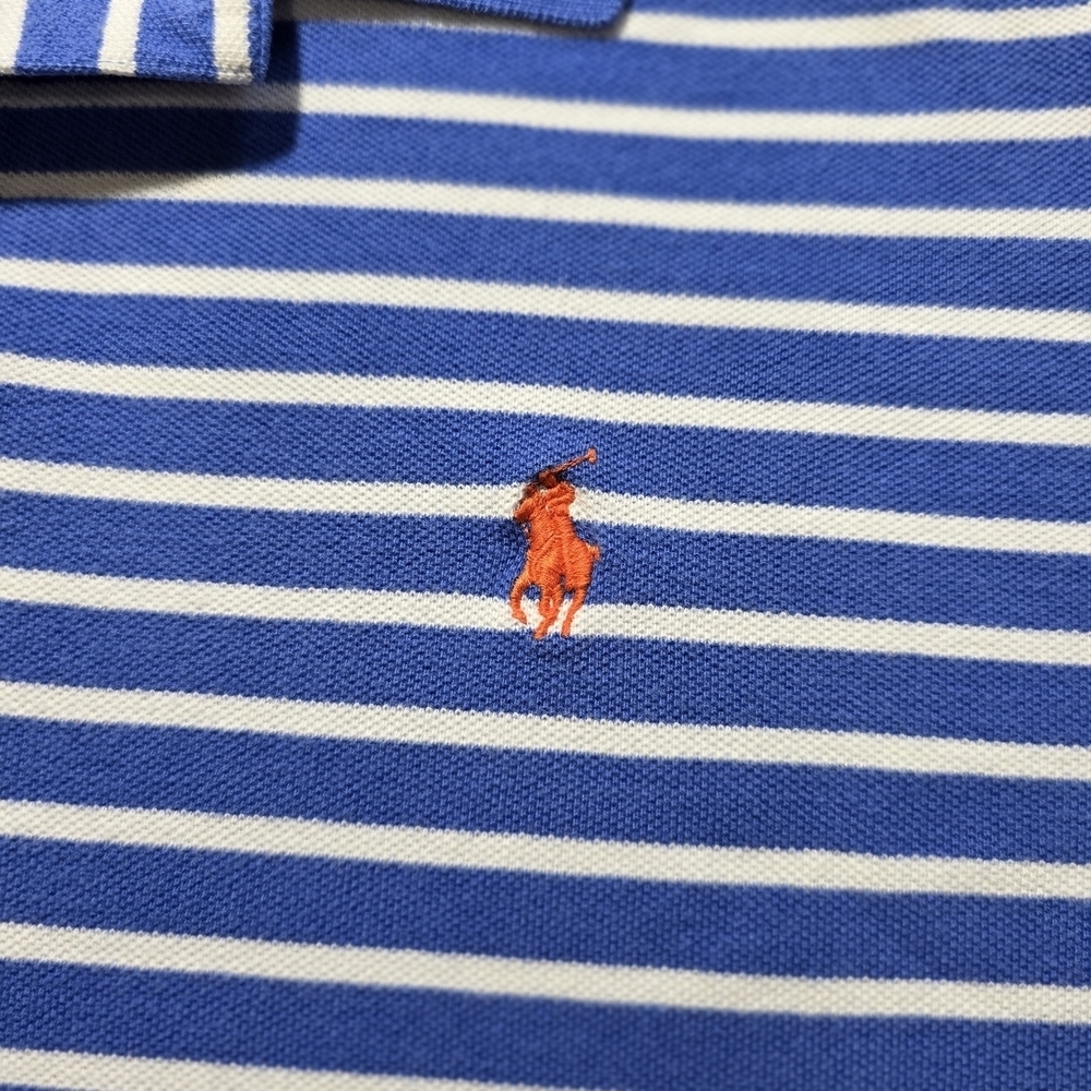 Polo by Ralph Lauren Blue White Striped Polo Shirt Men’s XL Red Pony Logo - Picture 2 of 10